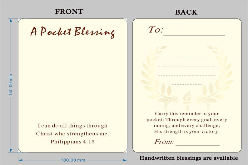 Personalized Sports Cross Pocket Blessing