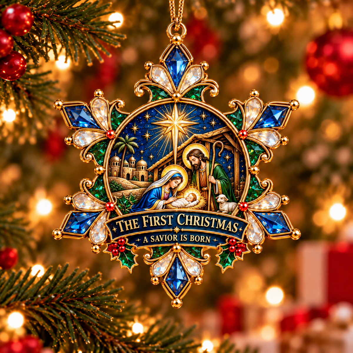 ✝️ Jesus Christmas Snowflake Ornaments