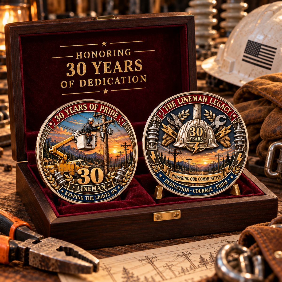 ⚡ Lineman 30 Years of Pride Commemorative Challenge Coin