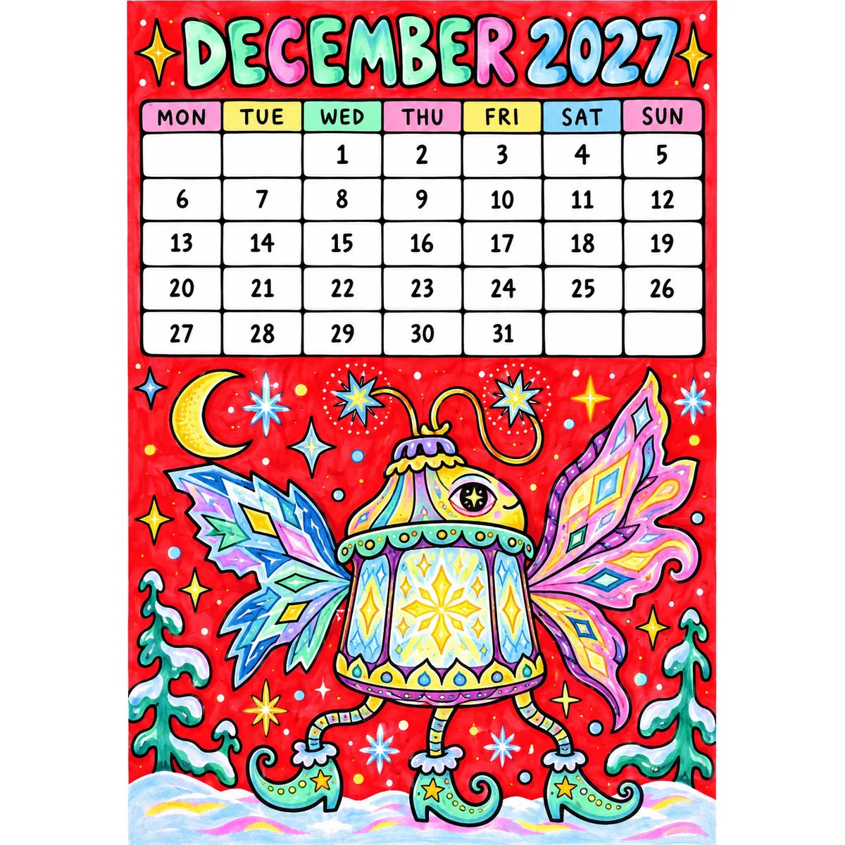 π
π¨2027 Whimsical Art Wall Calendar β 12-Month Fantasy Illustration Calendar