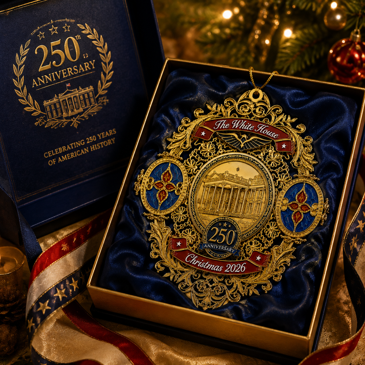 đ„Last 30pcsâšâ° Limited anniversary editionâš49% OFF!đ„White House 250th Anniversary Christmas Commemorative Ornament