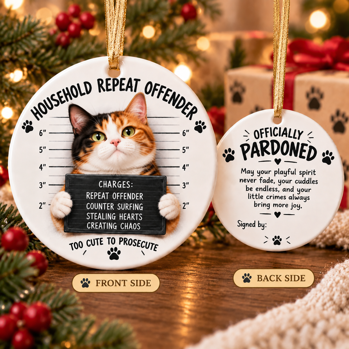 πΌ Cat Mugshot Ornament Collection