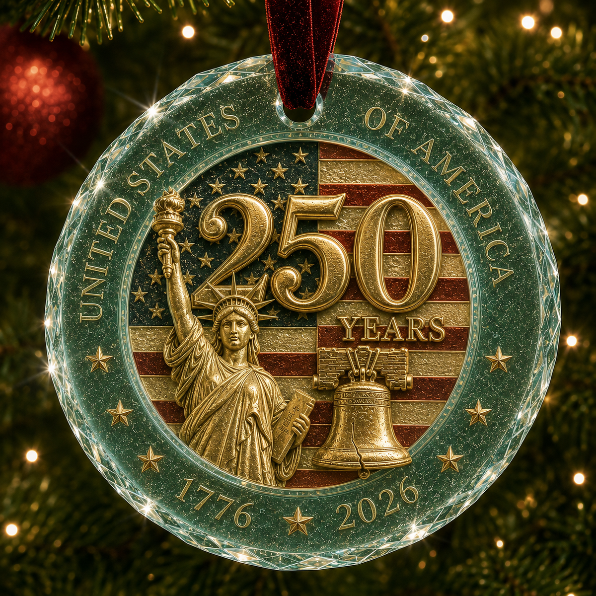 π2026 America 250th Anniversary Christmas Ornament