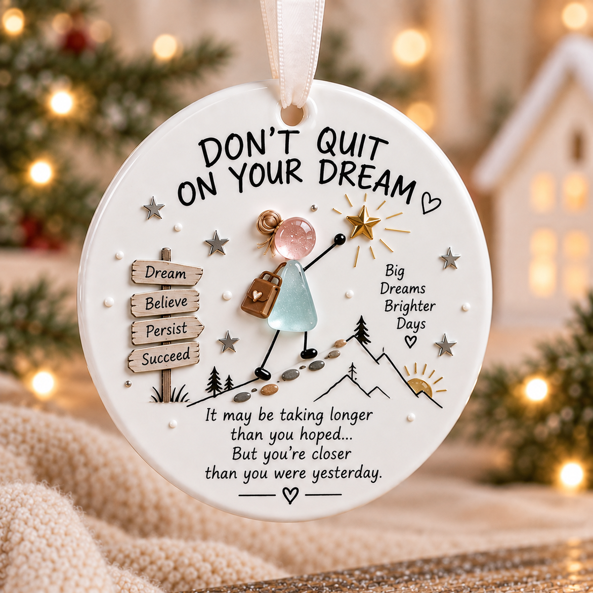 ππ Inspirational Sea Glass Art Ceramic Ornament