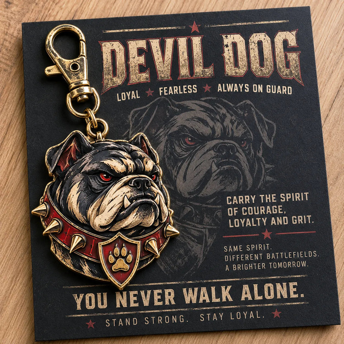 ๐ถ Devil Dog Guardian Metal Keychain