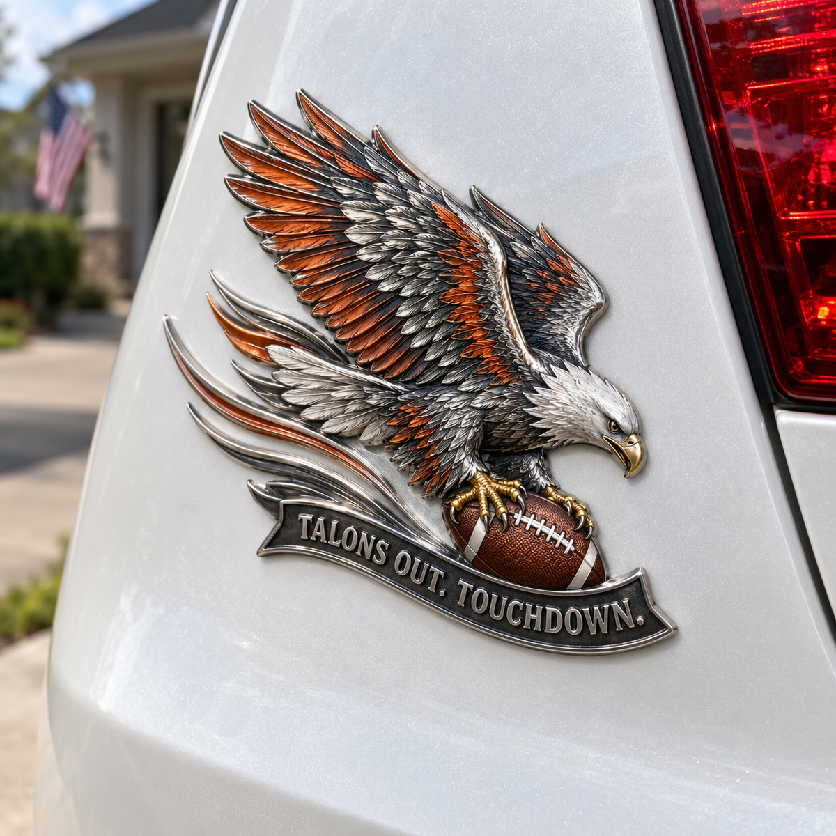π¦
"Talons Out. Touchdown!" Premium Metal Eagle Car Emblem 5.9β*5.9β | The Ultimate Football Fan Decal
