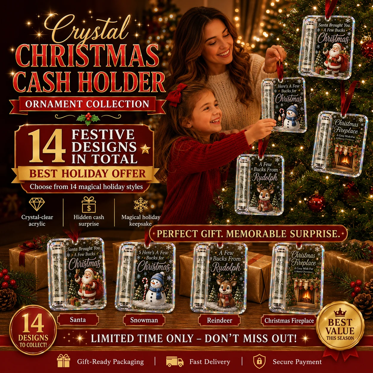 🔥LAST DAY 50% OFF - 🎄Christmas Cash Gift Ornament- Make Cash Feel Like A Real Christmas Gift💵