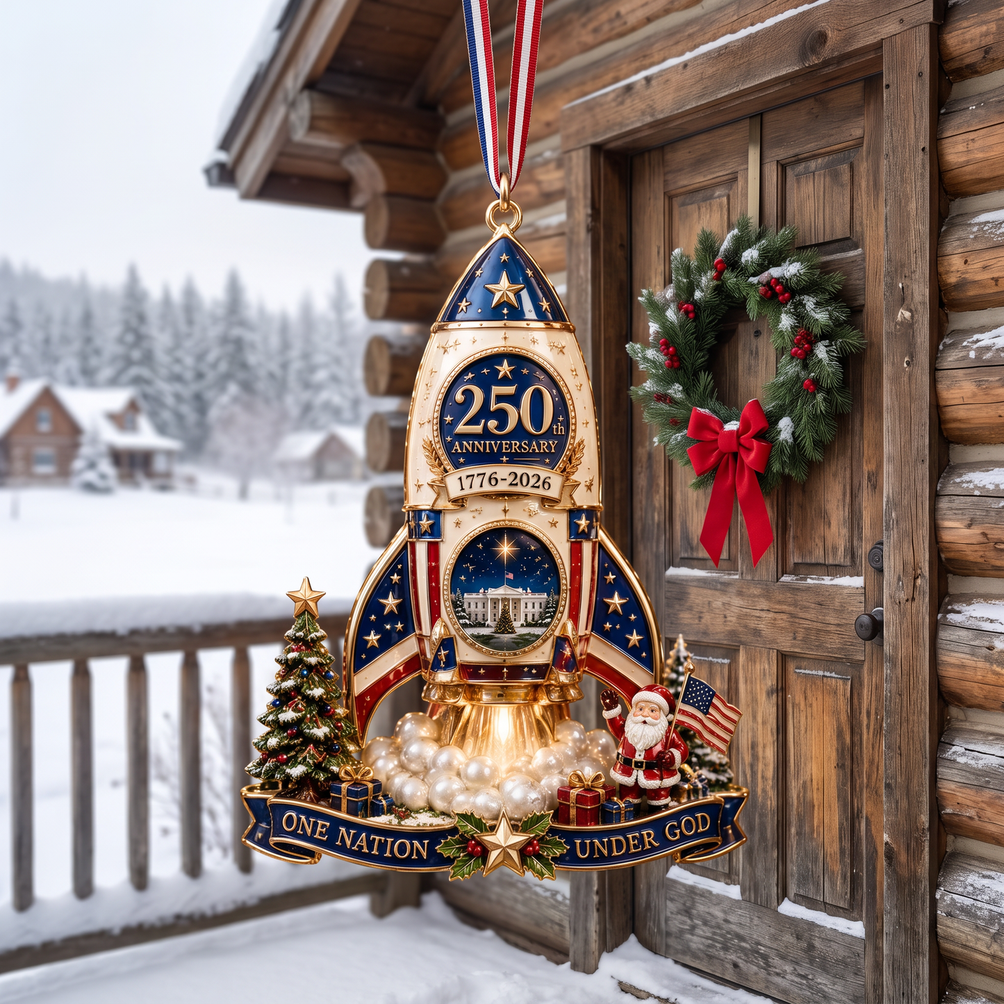 USA 250th Anniversary Christmas Ornament