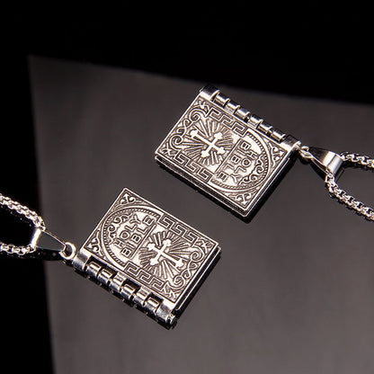 📖Openable Bible Book Christian Necklace