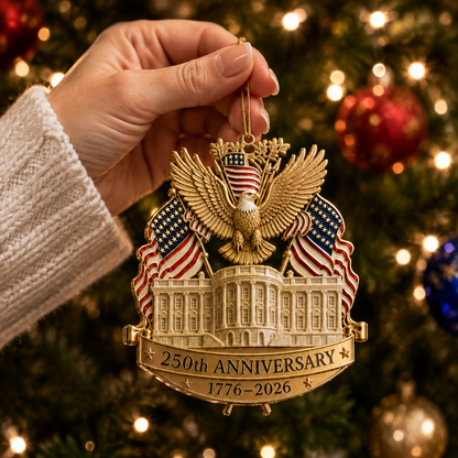 🔥250th Anniversary Gold Eagle White House Christmas Tree Ornament