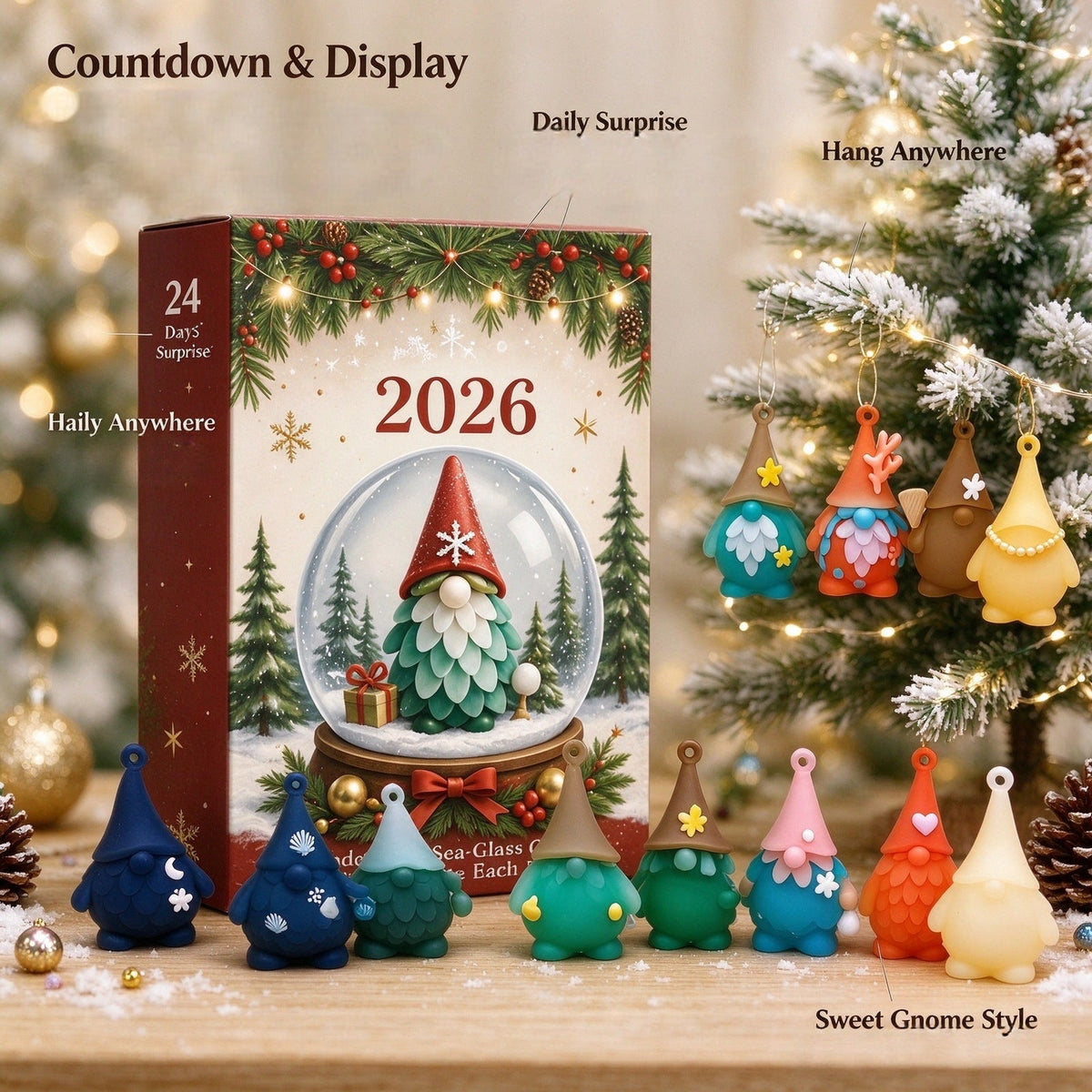 🎄🎁 2026 Christmas Gnome Advent Calendar – 24 Days of 3D Gnome Ornaments & Holiday Surprises