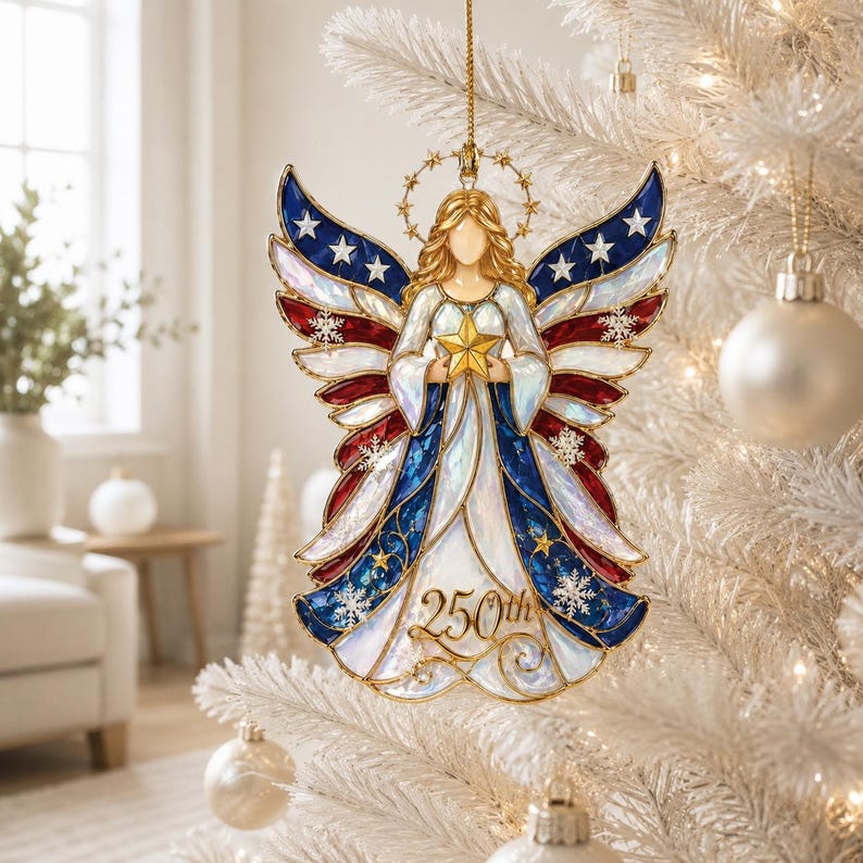 🔥Limited Time 50% OFF🎄 US 250th Anniversary Christmas Ornament, 7 Vintage American Flag Styles