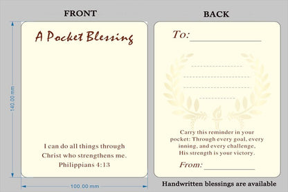 Personalized Sports Cross Pocket Blessing