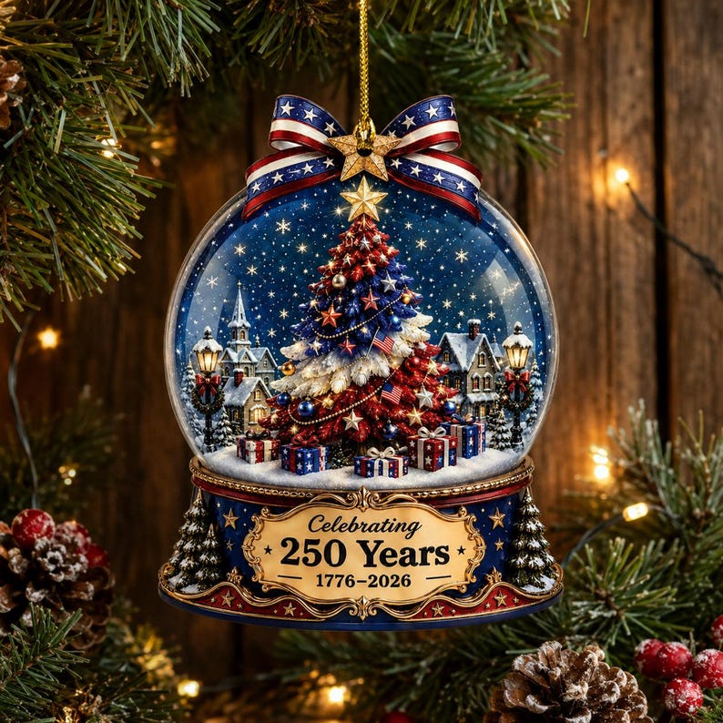 🔥Limited Time 50% OFF🎄 US 250th Anniversary Christmas Ornament, 7 Vintage American Flag Styles