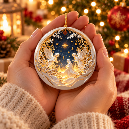 👼 Heavenly Angels Christmas Ornament – A Beautiful Reminder of Faith, Peace & Love ✨❤️
