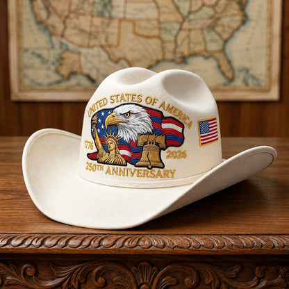 U.S. 250th Anniversary Edition Unisex Felt Cowboy Hat