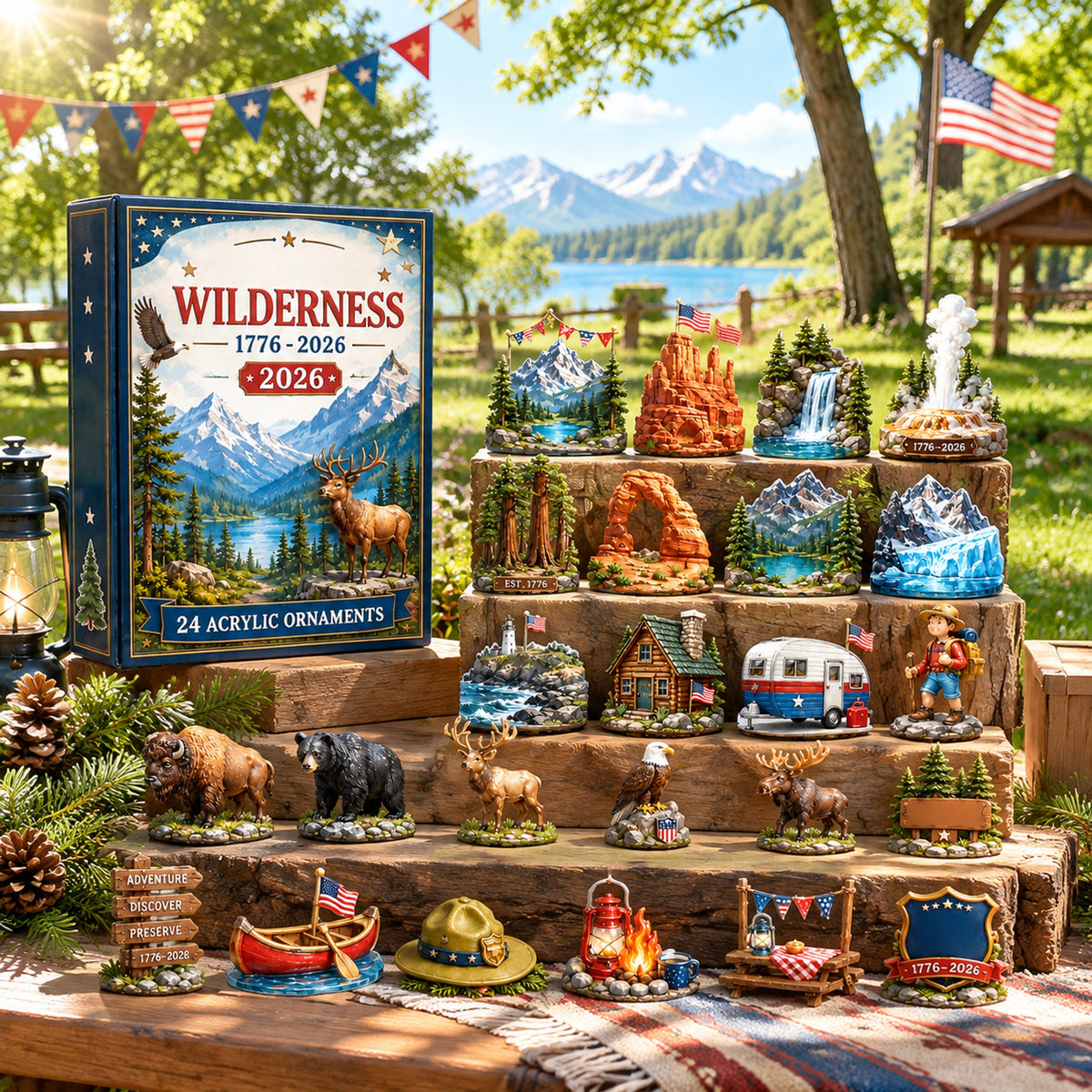 250 Years of American Wilderness Blind Box | 24Pcs Acrylic Ornaments Advent Calendar