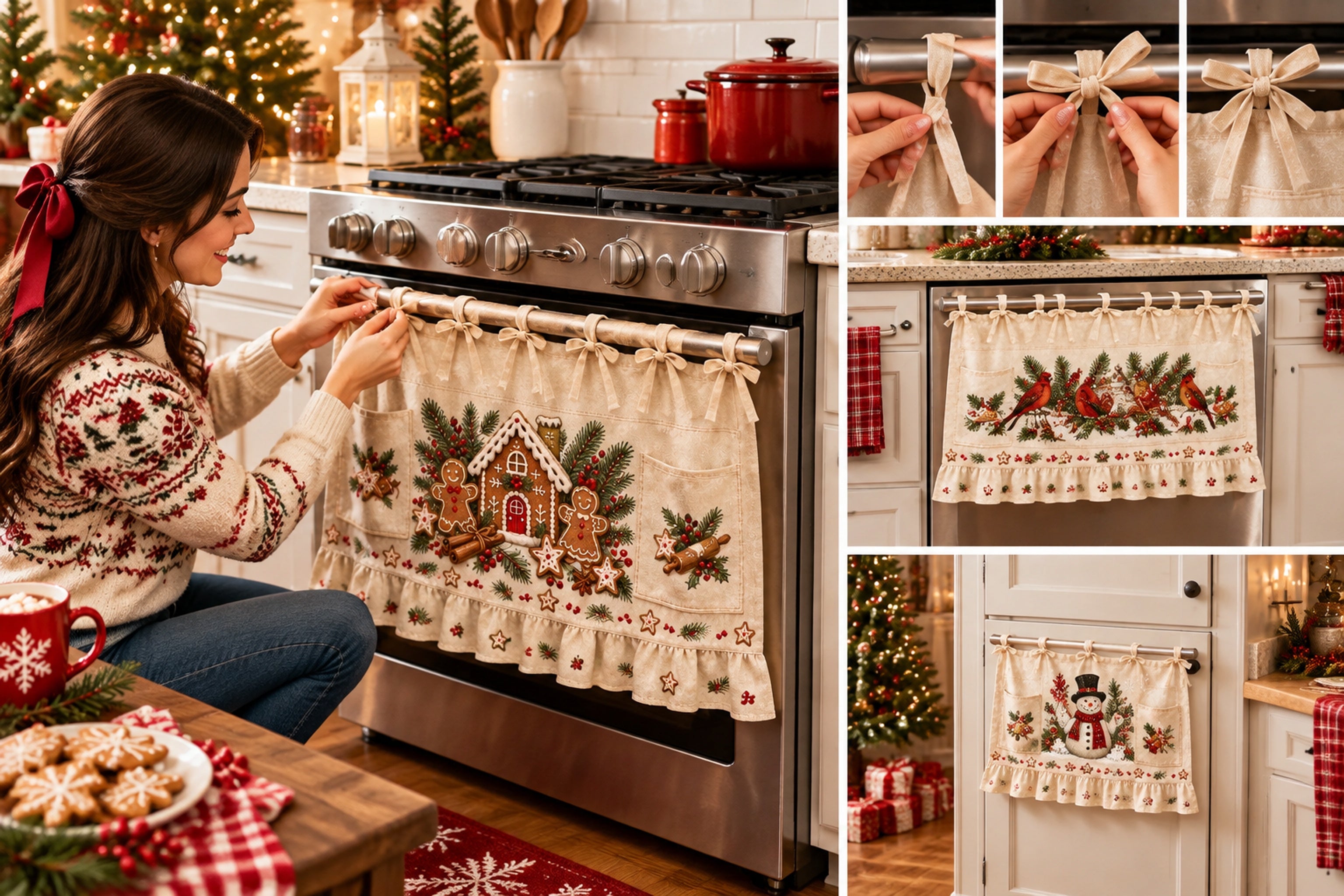 🎄 Christmas Tie-On Pocket Curtain Collection