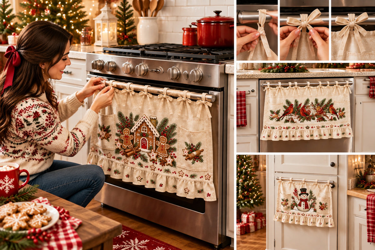 π Christmas Tie-On Pocket Curtain Collection