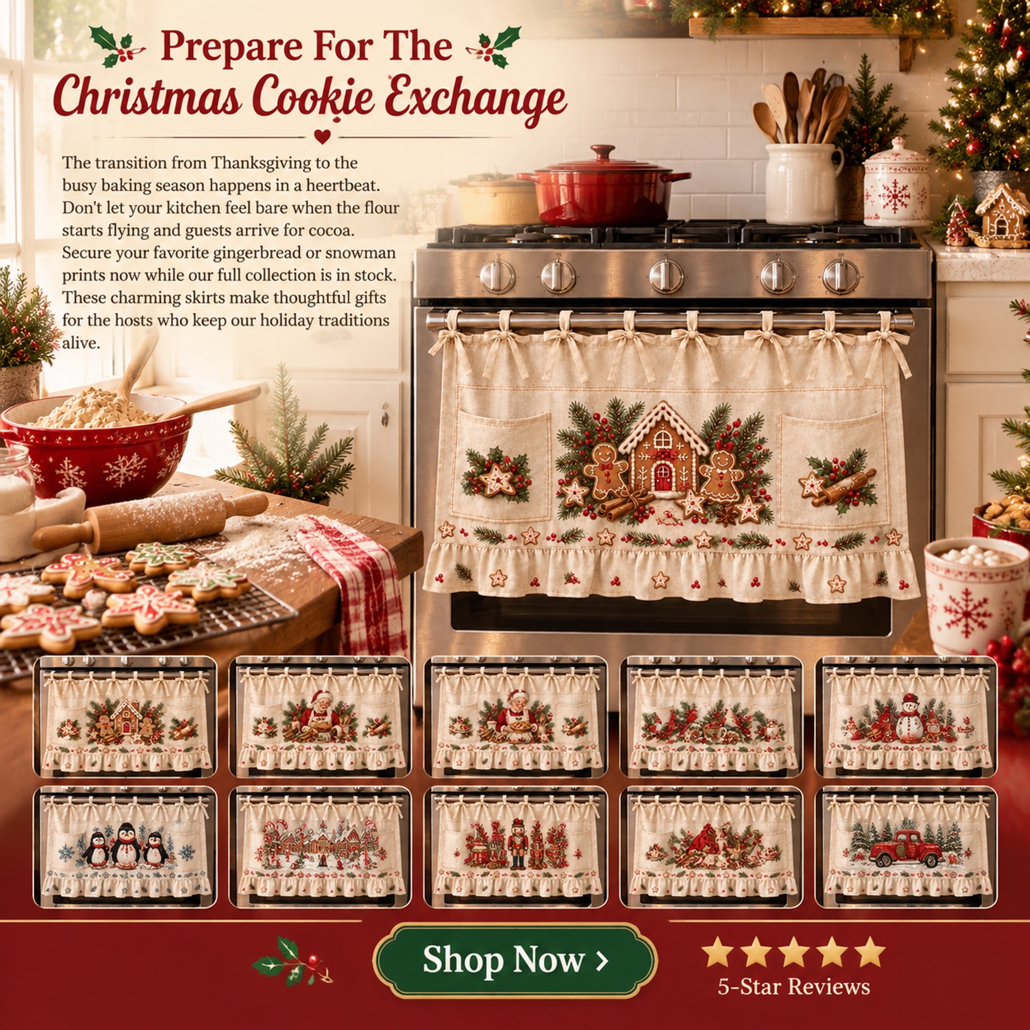 🎄 Christmas Tie-On Pocket Curtain Collection