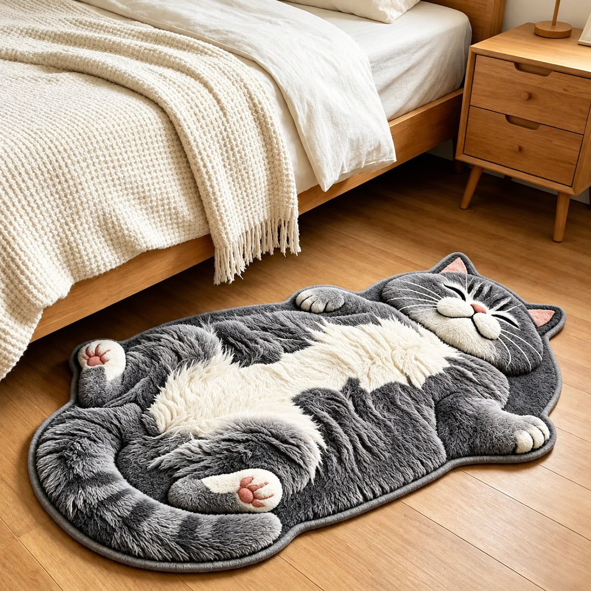 Chubby Tabby Cat Shaped Rug 🐱🤎