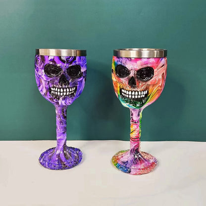🥂Horrible Resin Stainless Steel Skeletal Wine Goblet