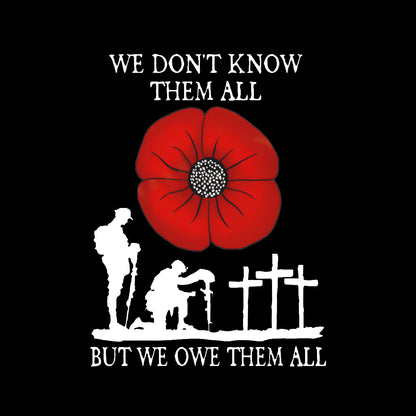 RED POPPY WE OWE THEM ALL STICKER BEST GIFTS FOR VETERAN