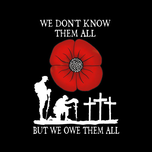 RED POPPY WE OWE THEM ALL STICKER BEST GIFTS FOR VETERAN