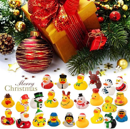 🎅24 Pcs Countdown Christmas Rubber Ducks Advent Calendar