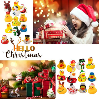 🎅24 Pcs Countdown Christmas Rubber Ducks Advent Calendar