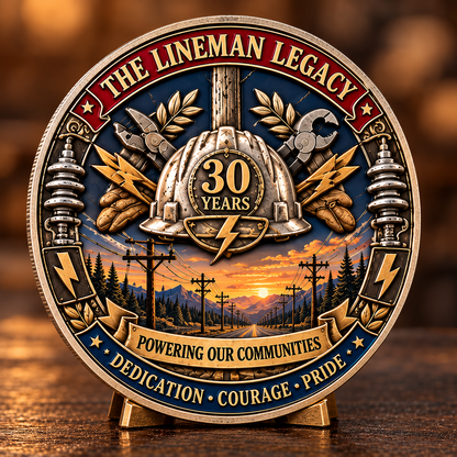 ⚡ Lineman 30 Years of Pride Commemorative Challenge Coin