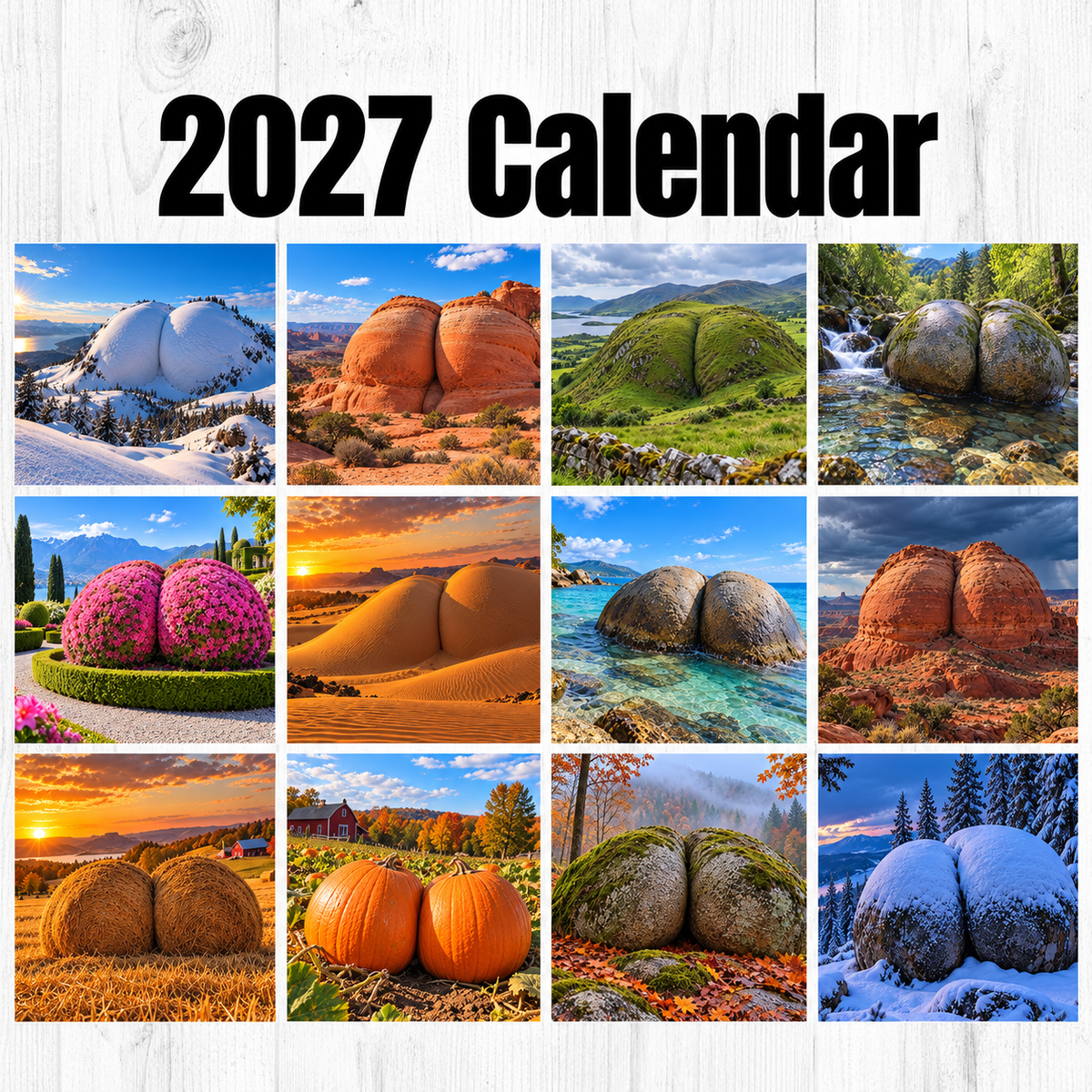 😂 2027 Nature’s Butt Wall Calendar