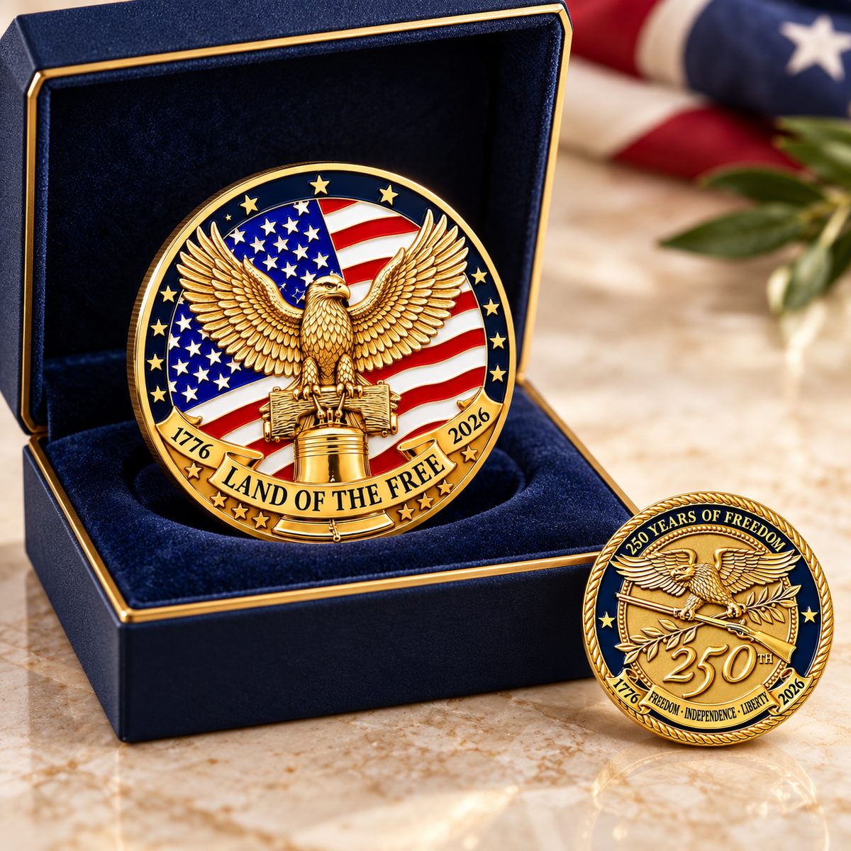 🎉🇺🇸 Limited Edition!🔥🔥1776–2026 250 Years of Freedom Commemorative Coin