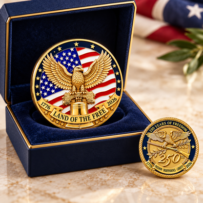 🎉🇺🇸 Limited Edition!🔥🔥1776–2026 250 Years of Freedom Commemorative Coin