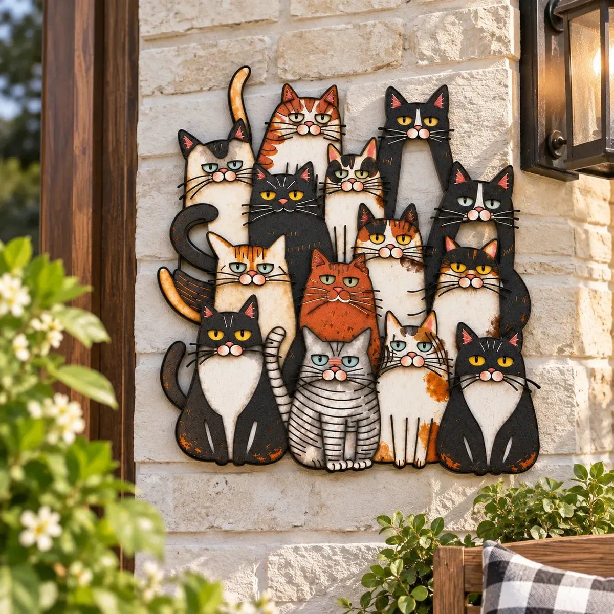 😻🐾Whimsical Cat Family Metal Wall Art