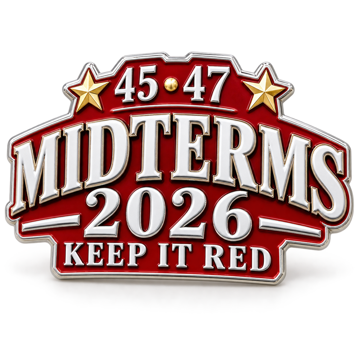 🇺🇸 Premium 3D Metal "45-47 Keep It Red" 2026 Midterms Car Emblem | Heavy-Duty Bumper Badge