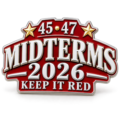 🇺🇸 Premium 3D Metal "45-47 Keep It Red" 2026 Midterms Car Emblem | Heavy-Duty Bumper Badge