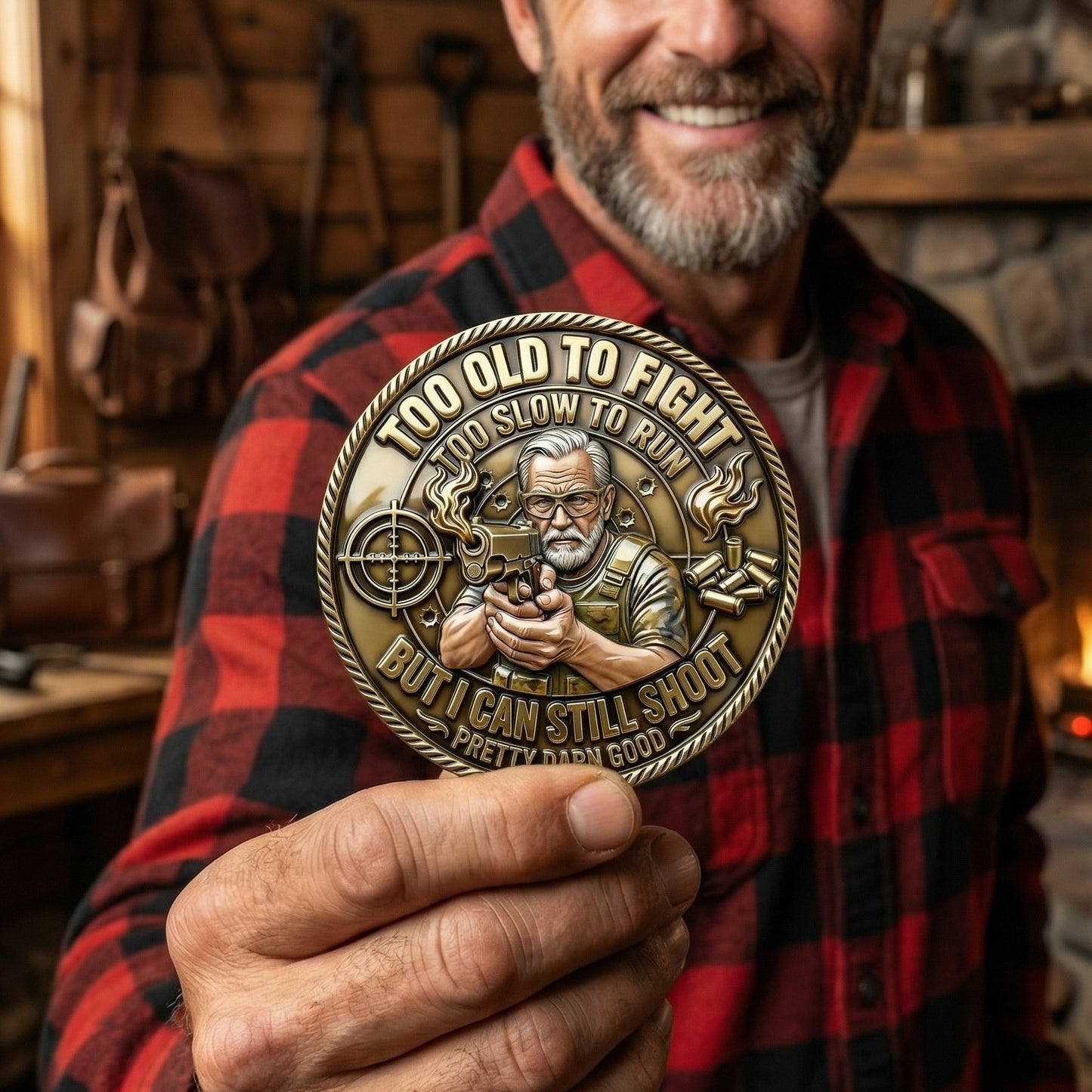 🎁Last Day 50% OFF - Too Old To Fight Still Shoot Challenge Coin