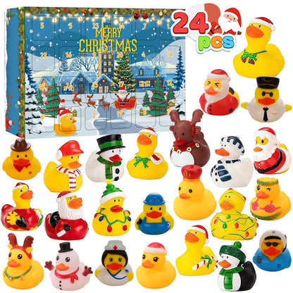 🎅24 Pcs Countdown Christmas Rubber Ducks Advent Calendar