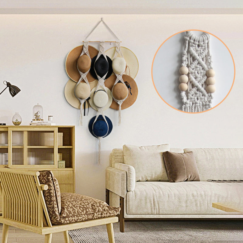 ☀Handmade Linen Decorative Boho Hat Rack For Wall Hanging🌈