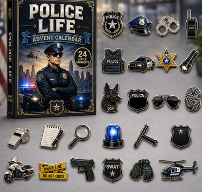 Police Life Hero Advent Calendar 2026 - 24-Day Festive Countdown, Acrylic Charms Blind Box