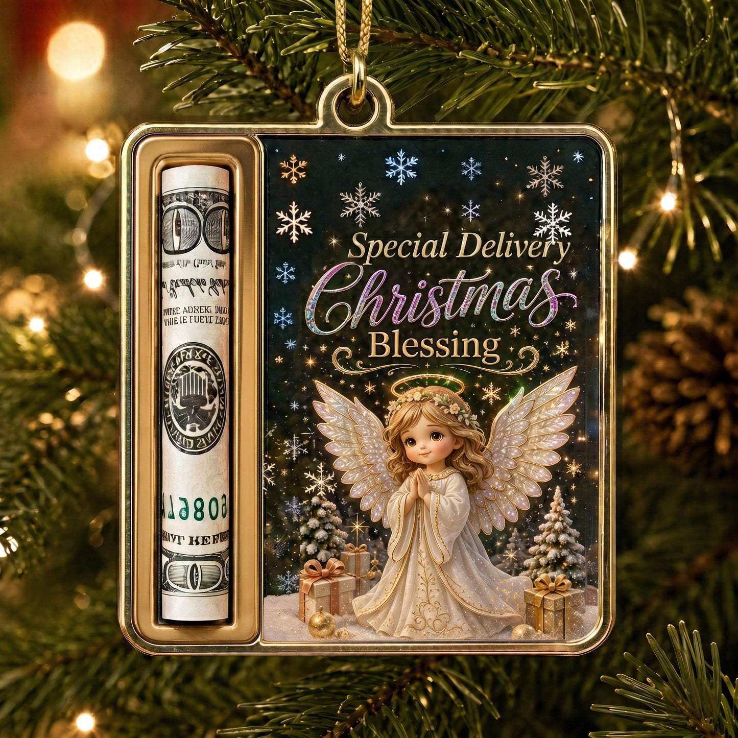 🎄 Christmas Money Holder Ornament – "A Few Bucks From Santa" Cash Gift Card 💰✨