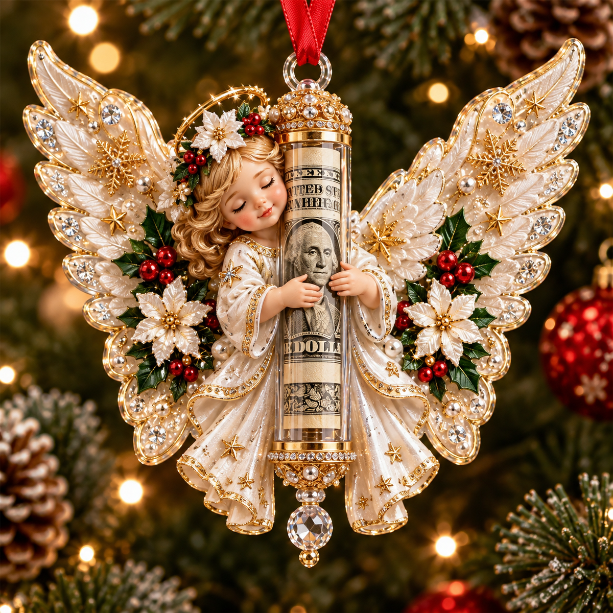 🎄 Christmas Angel Cash Holder Ornament
