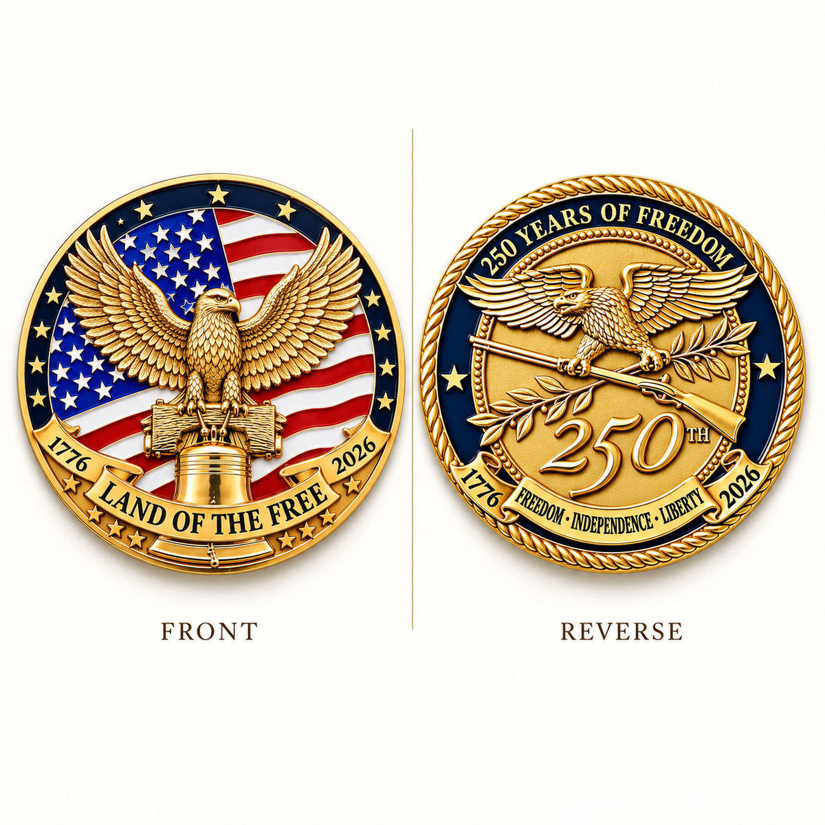 🎉🇺🇸 Limited Edition!🔥🔥1776–2026 250 Years of Freedom Commemorative Coin