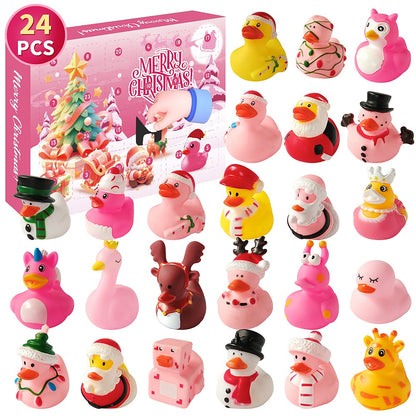 🎅24 Pcs Countdown Christmas Rubber Ducks Advent Calendar