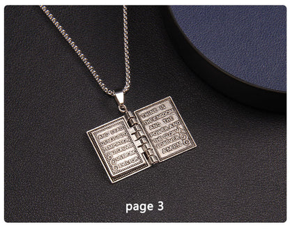 📖Openable Bible Book Christian Necklace