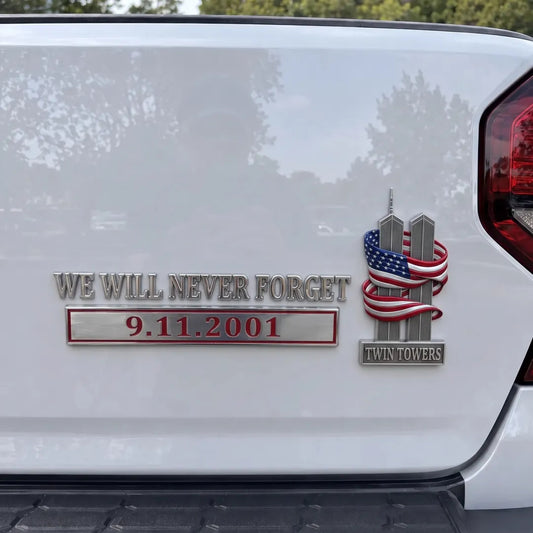 🔥We Will Never Forget – 9.11.2001 Memorial Car Emblem