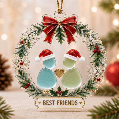 🎄 Best Friends Christmas Wreath Ornament