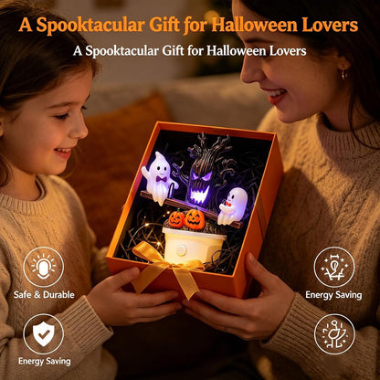 👻 Bouncing Ghost Seesaw Night Light – Cute Plug-In Halloween Decor