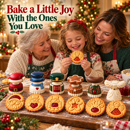 Christmas Jam Cookie Press – Festive Character Handles & Embossed Designs